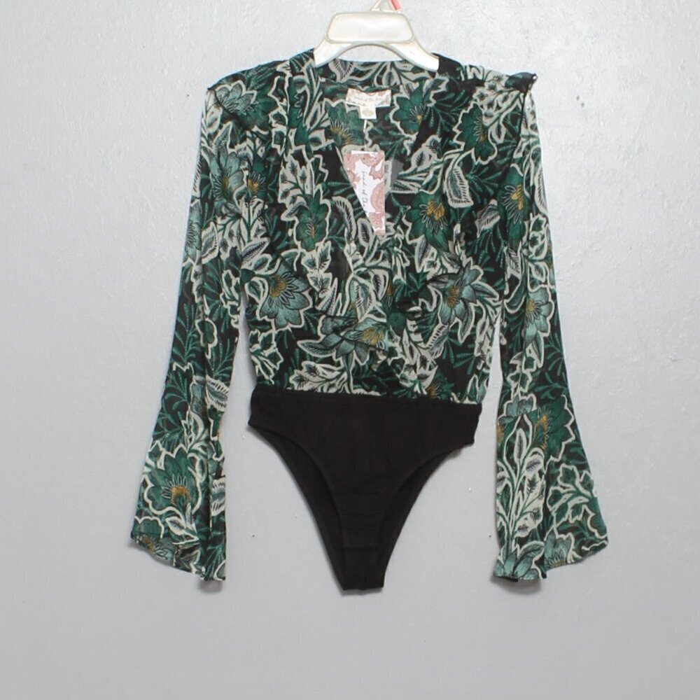 Band of the free nwt black emerald long sleeve blouse bodysuit